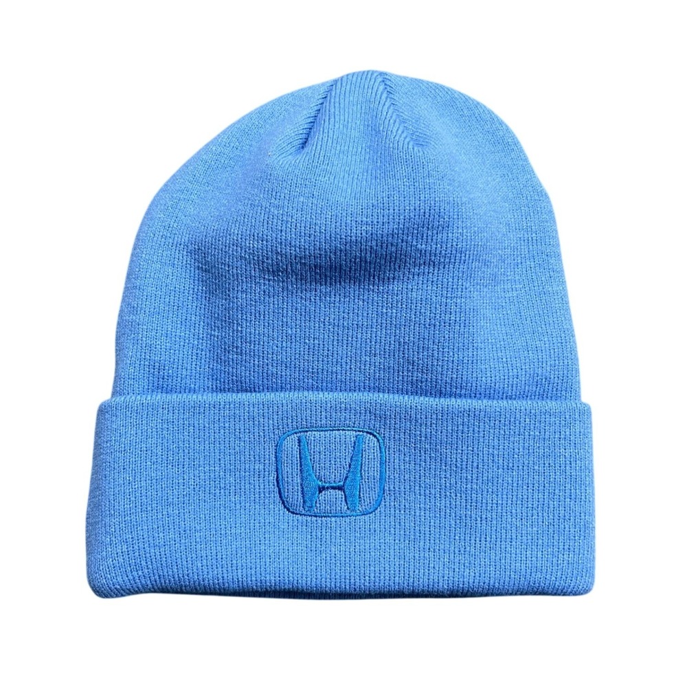 NEW Honda Blue Embroidered Logo Cuffed Beanie Hat Mens‎ One Size Acrylic Knit